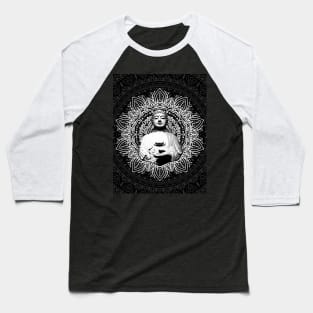 Black and white Buddha Baseball T-Shirt